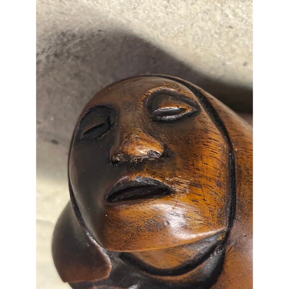 Vintage Arias Wood Carving Sculpture Woman & Child, 10" - Picture 12 of 16